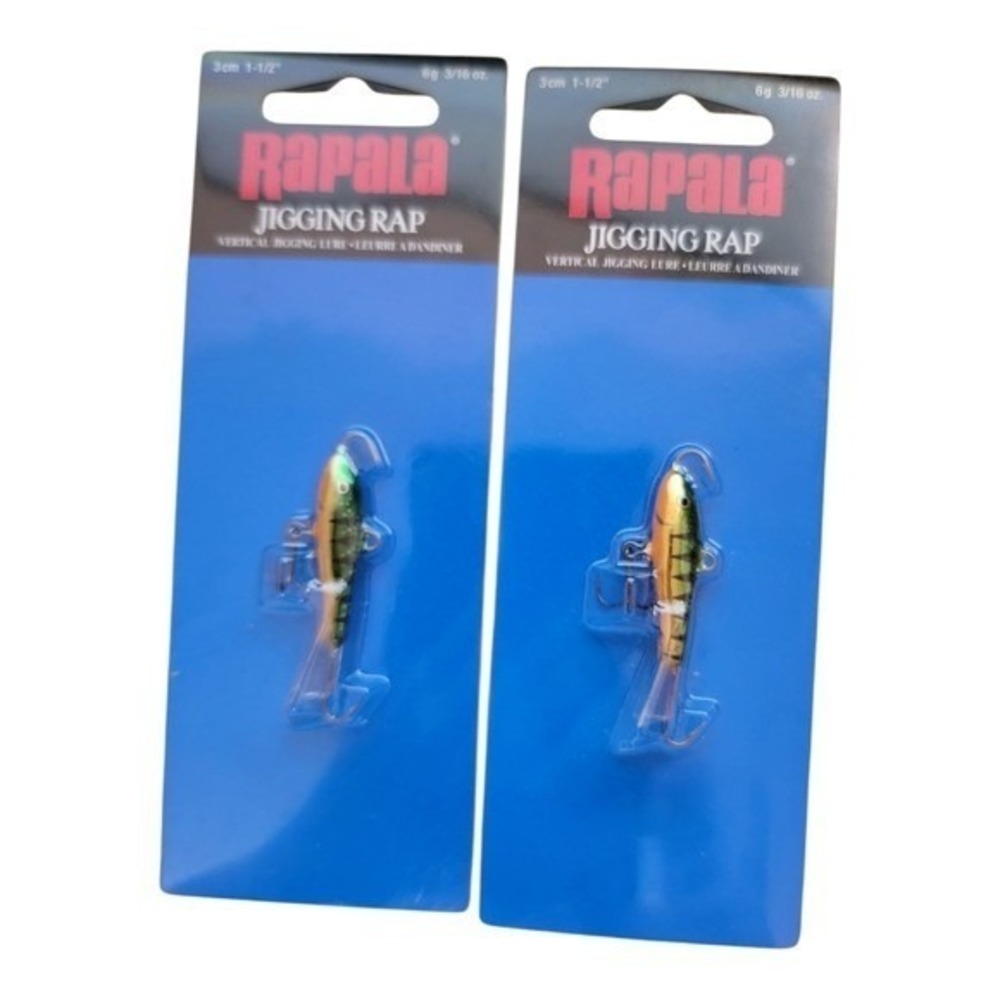 2 Pack Rapala Jigging‎ Rap W3 P Perch 1-1/2 inch 3/16 oz Vertical Jigging Lure